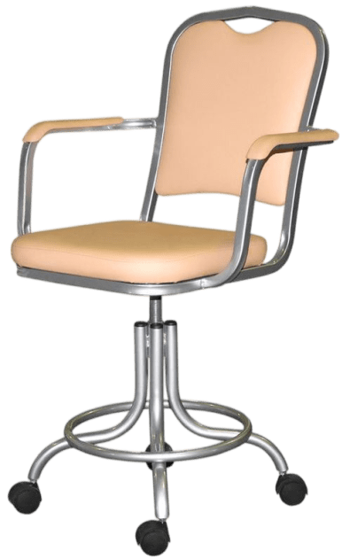 Изображение медицинского кресла на винтовой опоре с подлокотниками КР09 с экокожей Dollaro Rust